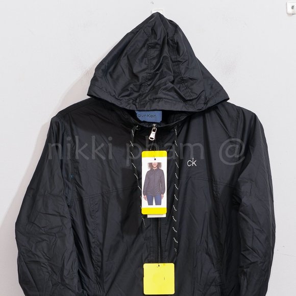 Calvin Klein Womens Zip Front Windbreaker black - Picture 3 of 9